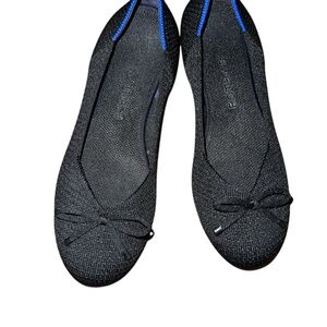 Rothy's Black Flats with Blue Highlights